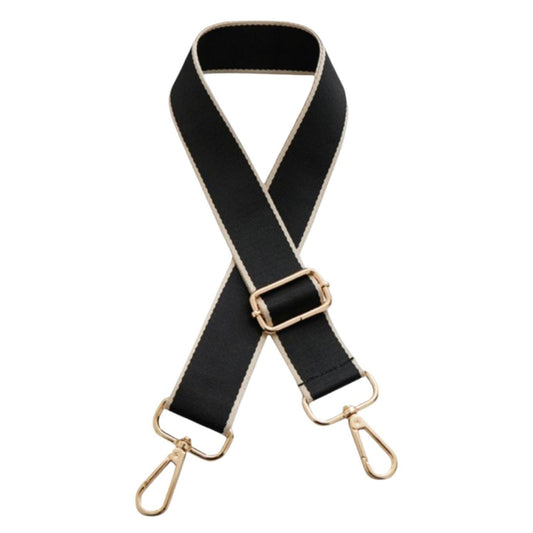 Bag Strap - Black with Cream