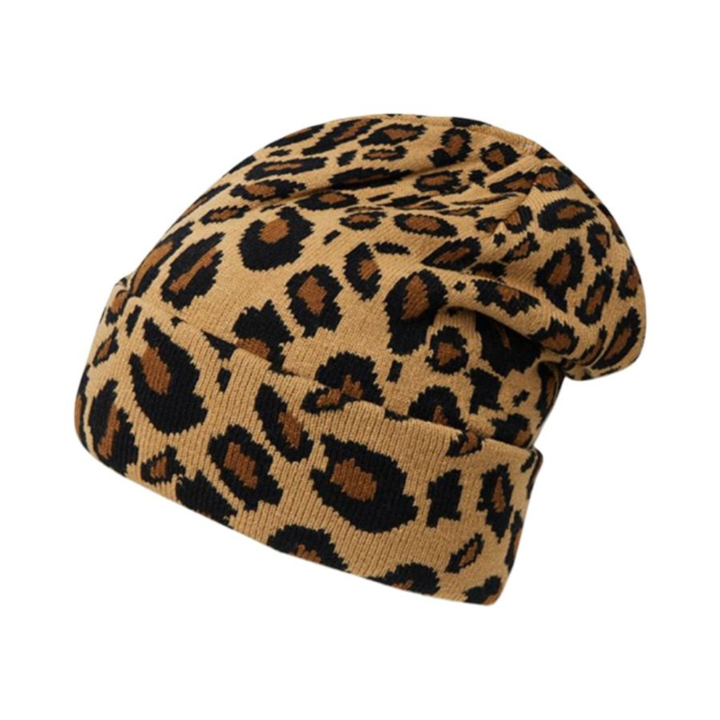 Beanie Animal Print - Brown