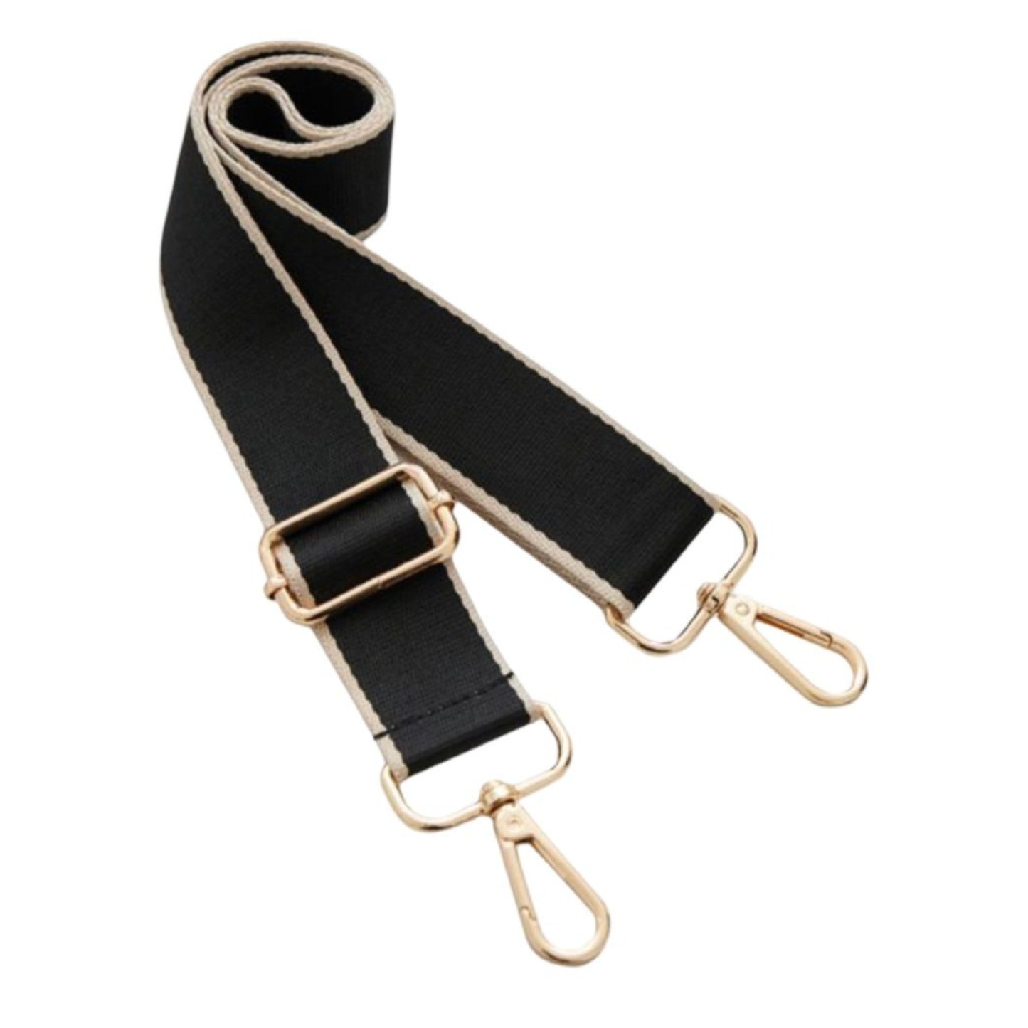 Bag Strap - Black with Cream