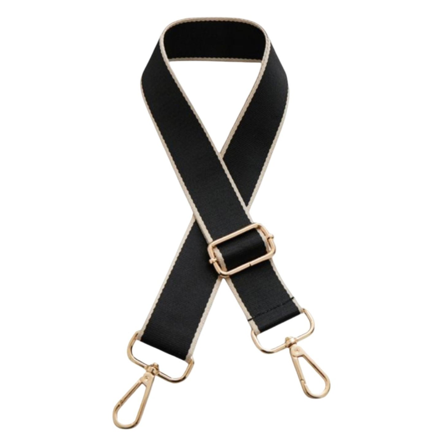 Bag Strap - Black with Cream