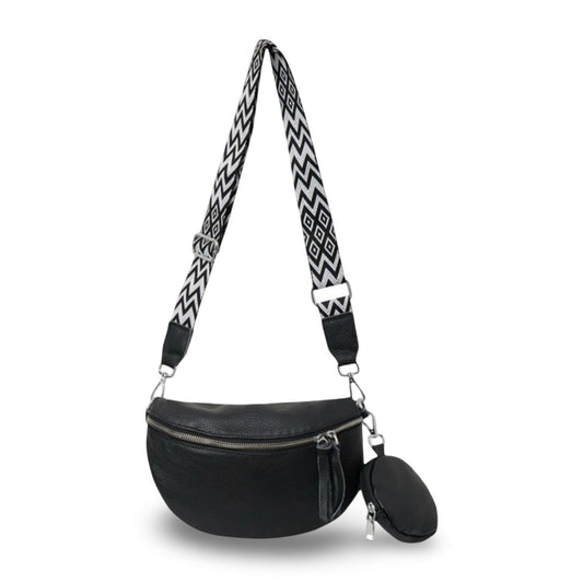 Leather Bum Bag & Coin Purse - Black