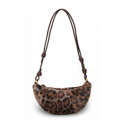Croissant Bag Faux Fur Leopard - Brown